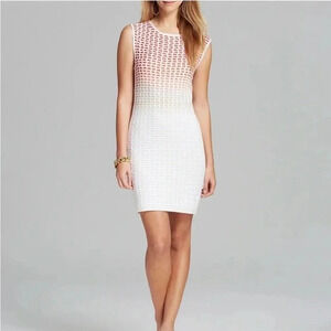 Magaschoni ombré dress red white